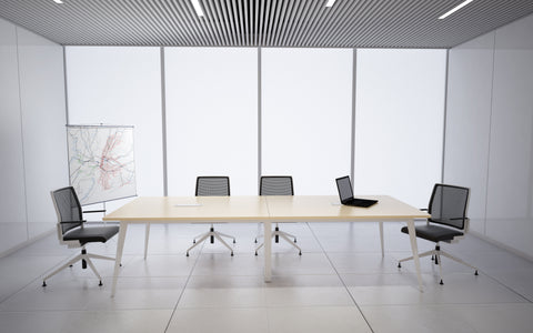 Boardroom Table with White Metal Legs