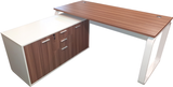 Metal Frame Desk with Storage Credenza