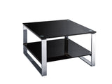 Coffee Table with Double Tempered Glass & Chrome Frame